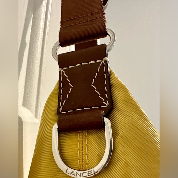 LANCEL Paris shoulder bag rich yellow Nylon/Leather MINT! $55 OBO! MUST LOOK! - Picture 5 of 16